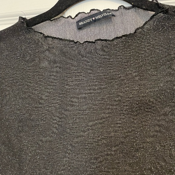 Brandy Melville Sheer Glitter Top - Picture 2 of 3